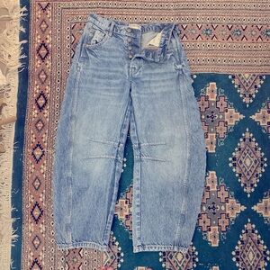 Free people barrel leg jeans size 24. Hardly worn.